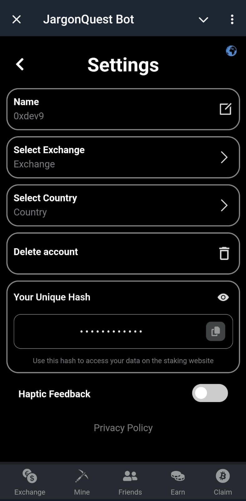 Unique hash preview